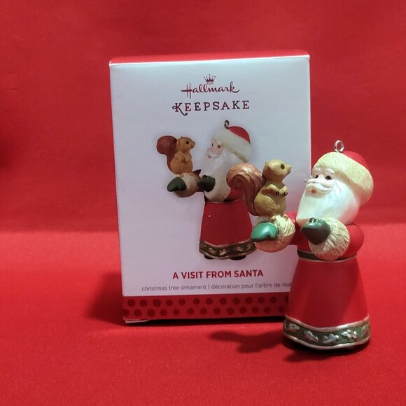 Hallmark A Visit From Santa Squirrel 2013 Christmas Tree Ornament - Picture 1 of 12